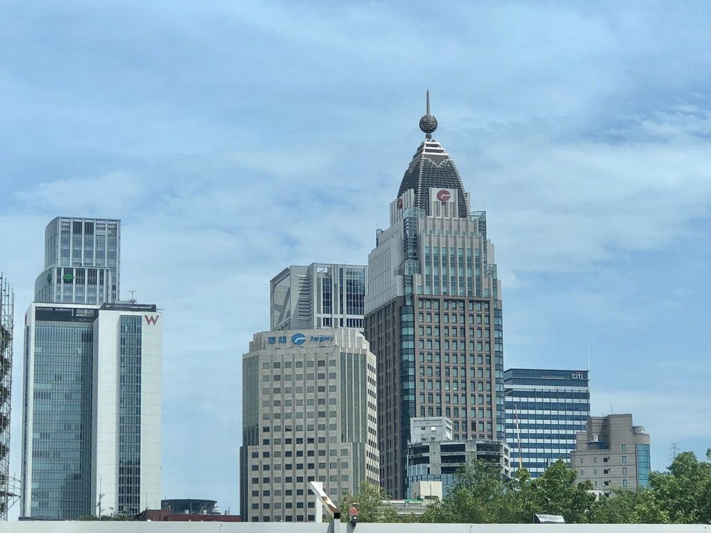 Skyscrapers in a financial district